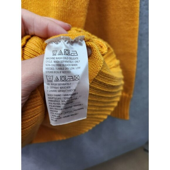 Attitudes By Renée Womens Mustard Yellow Turtleneck Sweater S Soft Ribbed Knit - Picture 3 of 5